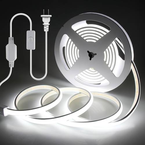 110v 120v led strip lights cob style daylight led strip lights 3000k 6000k cri90 for indoor outdoor home commercial lighting 20m