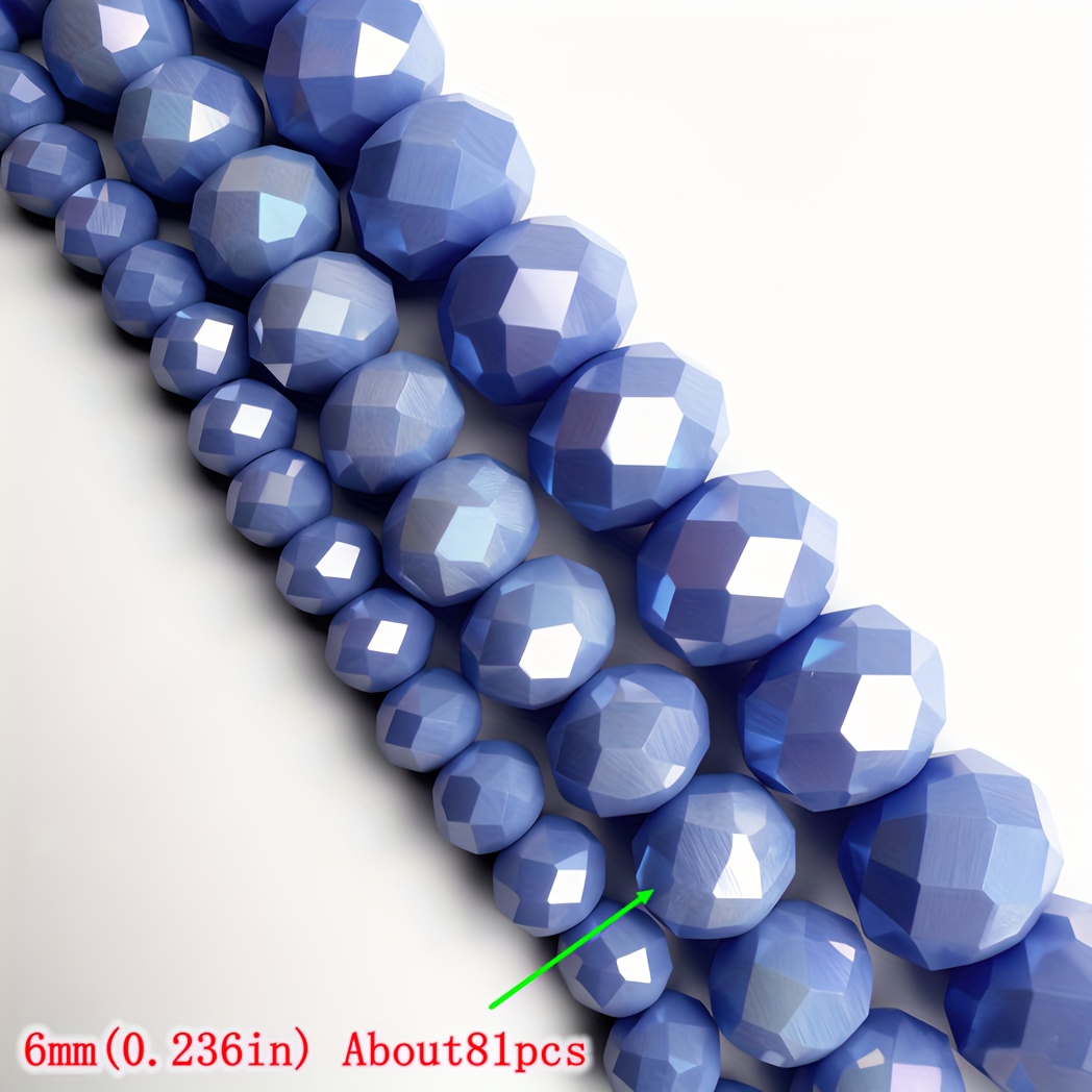 TEMU Perles en cristal artificiel haute luminosité avec artisanat autrichien, perles dispersées bleu porcelaine de luxe recouvertes d'Ab disponibles