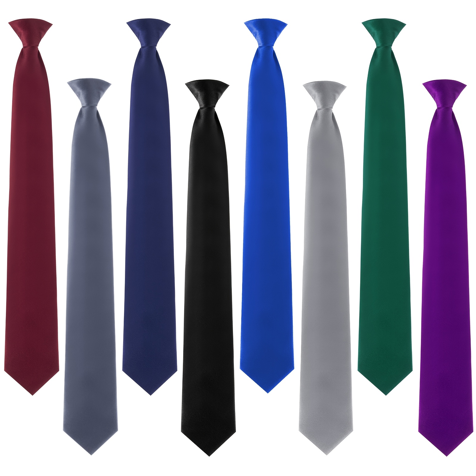 

8pcs On Tie For Men, Skinny Formal Neck Tie Pretied Tie For Office, 20 Inch