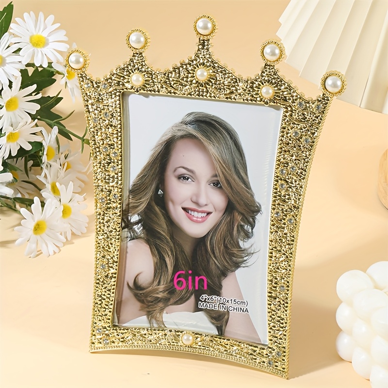 1pc Inlaid Pearl Photo Frame, Suitable For Storing 3-inch, 6-inch, 7-inch Photos, Used For Decoration, As Well As Birthday Parties And Valentine's Day Gifts (photo Paper )