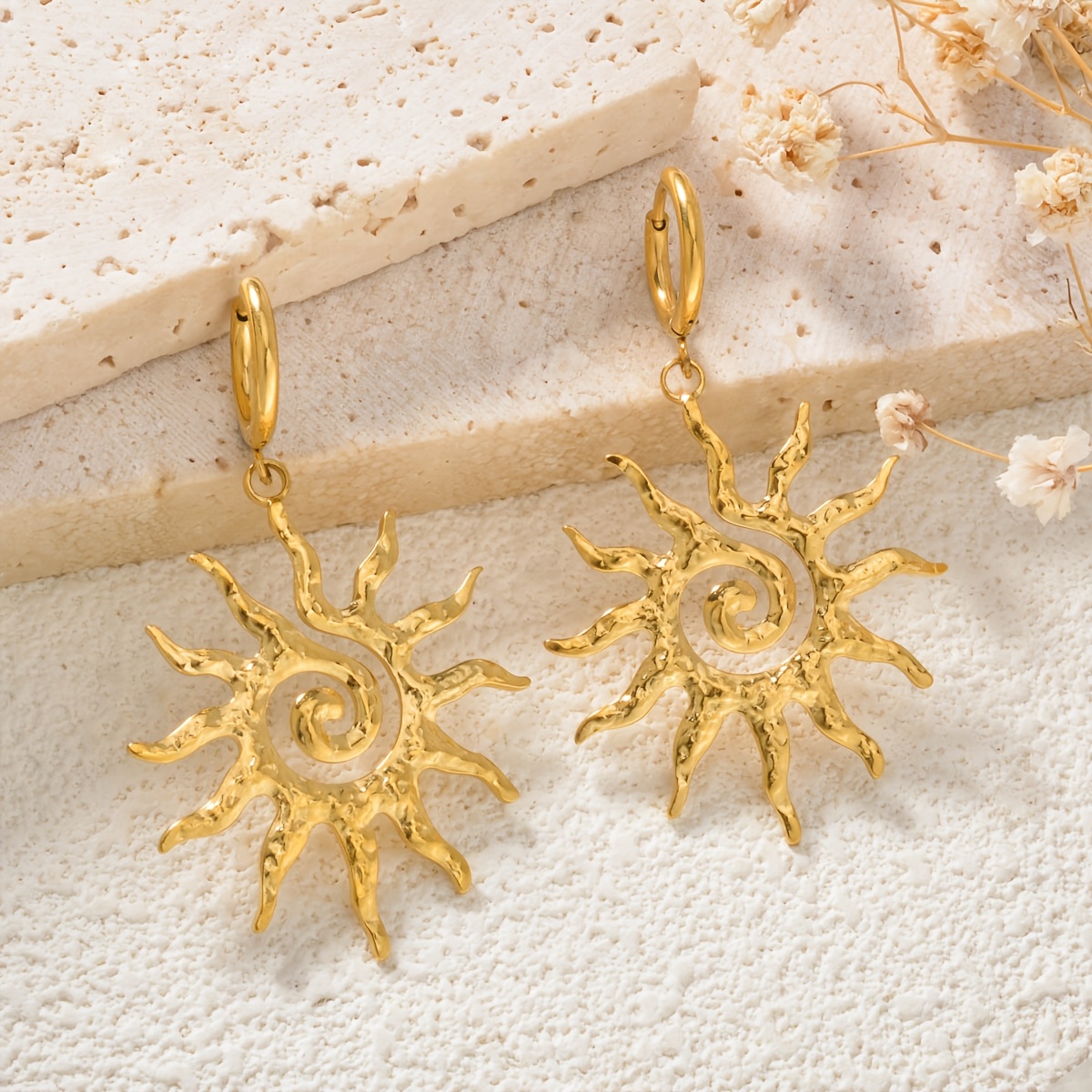 Gold-Toned All Seeing Eye Talisman Earrings