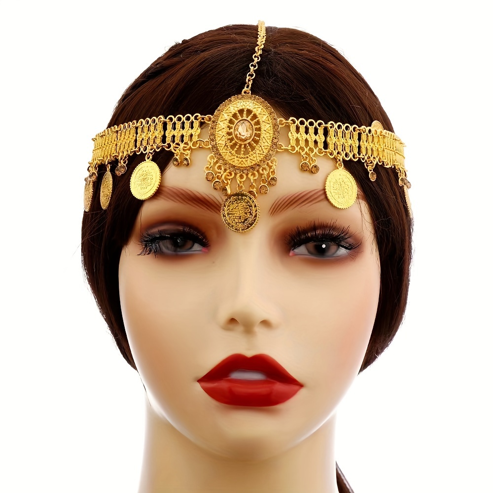 Acessório De Cabelo Tiara Head Chain Camadas Douradas