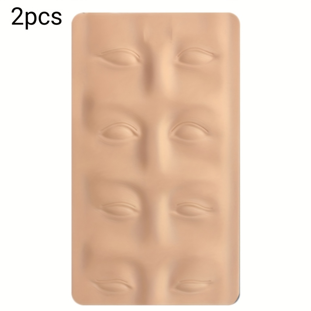 Image of 2pcs Realistic Eyes Tattoo Practice Skin Beginner - Double Sided Microblading And Permanent Makeup Training Pad, Soft Flexible Human Skin Texture, Tattoo Supplies, Tattoo Additions, Tattoo Tools