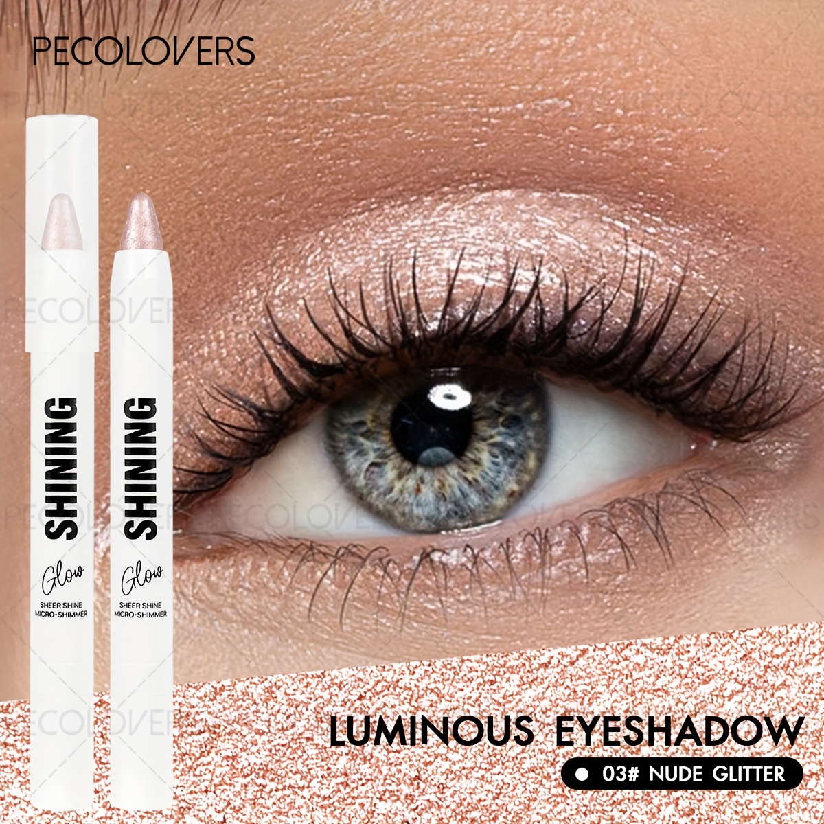 Image of White Tube Eye Shadow Stick, Waterproof And Sweat-proof, Eye Shadow Eye Highlights, Eyes, Eye Cosmetics