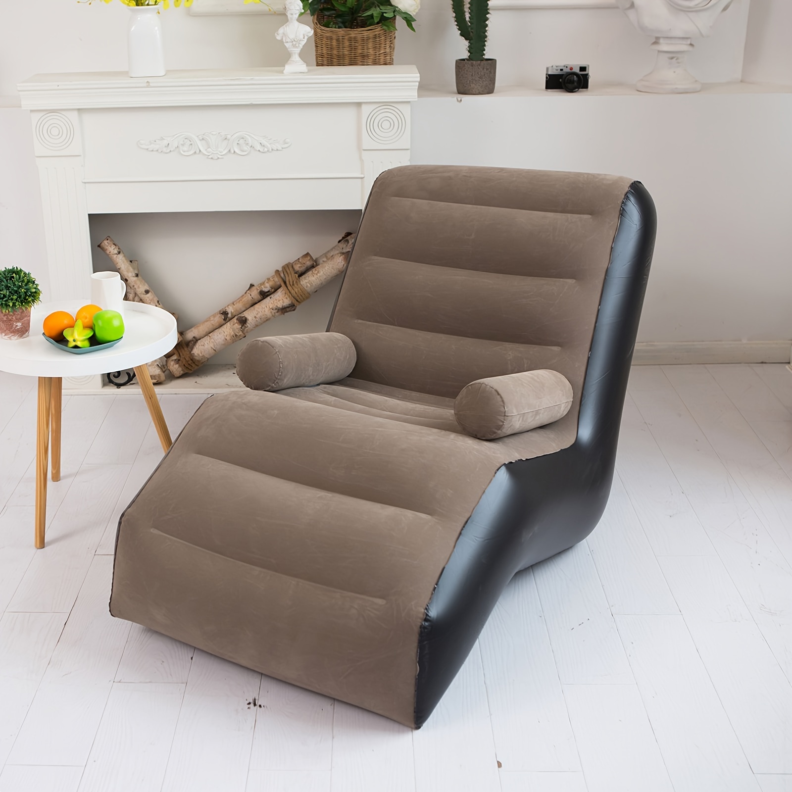 TEMU Foldable Inflatable Lazy Sofa For Outdoor Use, Perfect For Family Trips, Camping, Or Office Breaks, Featuring A Creative Design