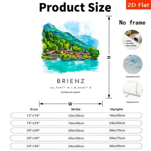 2d flat watercolor poster vertical suitable for art lovers gift scenery prints for vertical decor backing for hanging for home souvenir unframed canvas prints