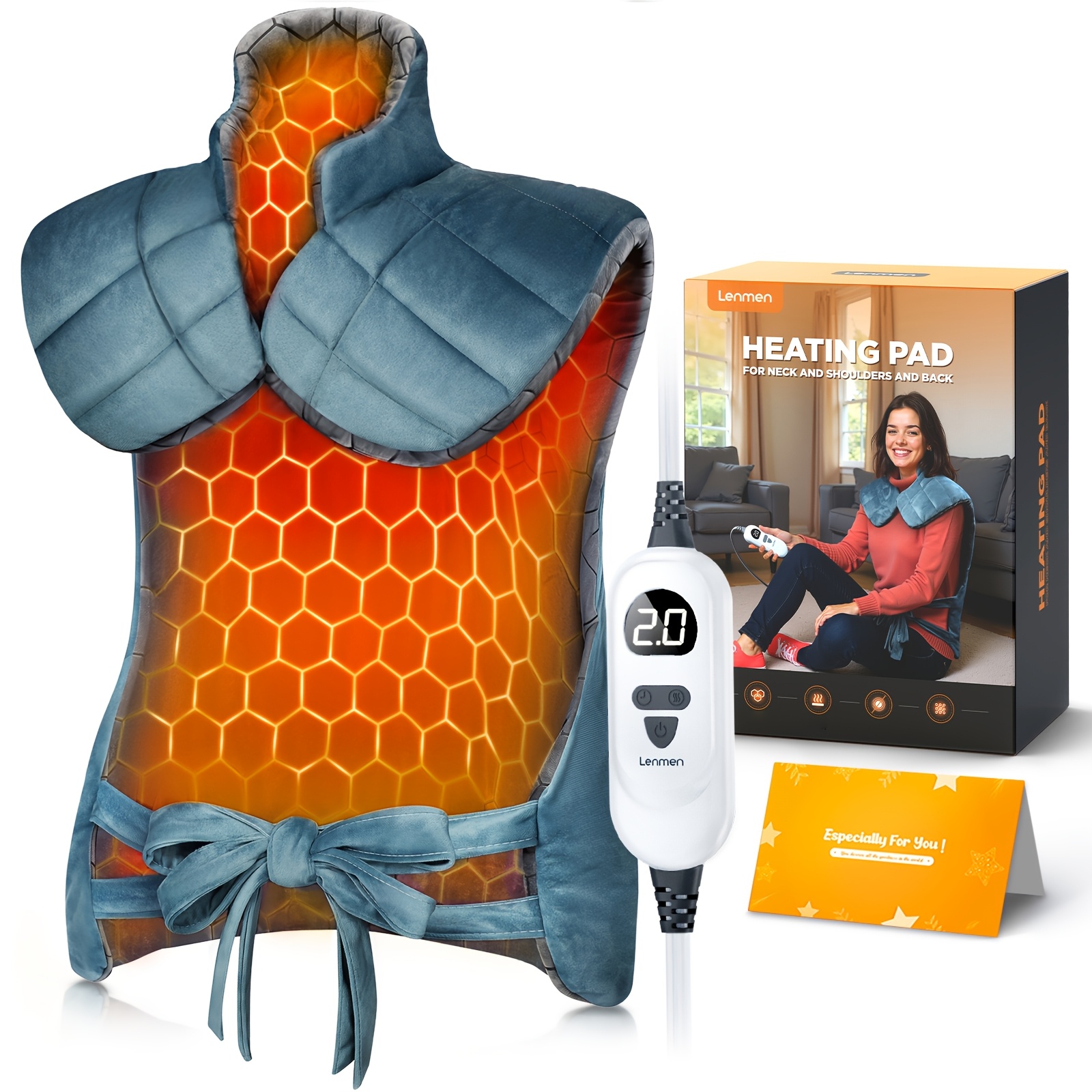 Graphene-Infused Weighted Heating Pad for Neck, Shoulders & Back – Large 25"x35" Electric Heated Pad with Deep Heat Therapy, Weighted Design & Comfort Gift — Zaynora Luxury Marketplace