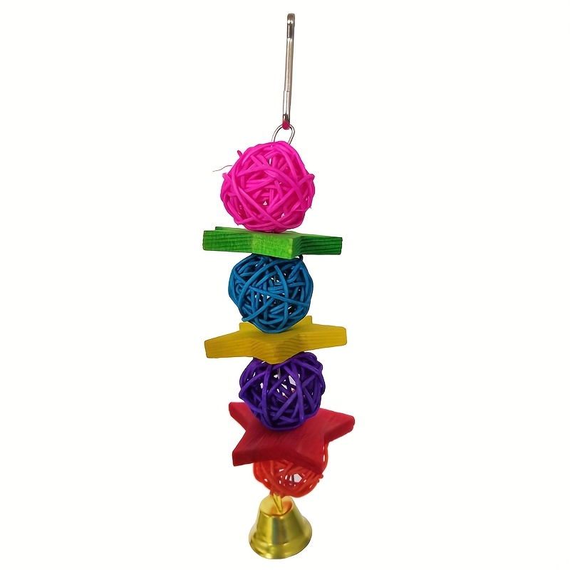 Image of 1pc Parrot Vine Ball Bite String Boredom Toy Beak Grinding Peony Cockatiel Tiger Skin Toy Scenery Props Random Color