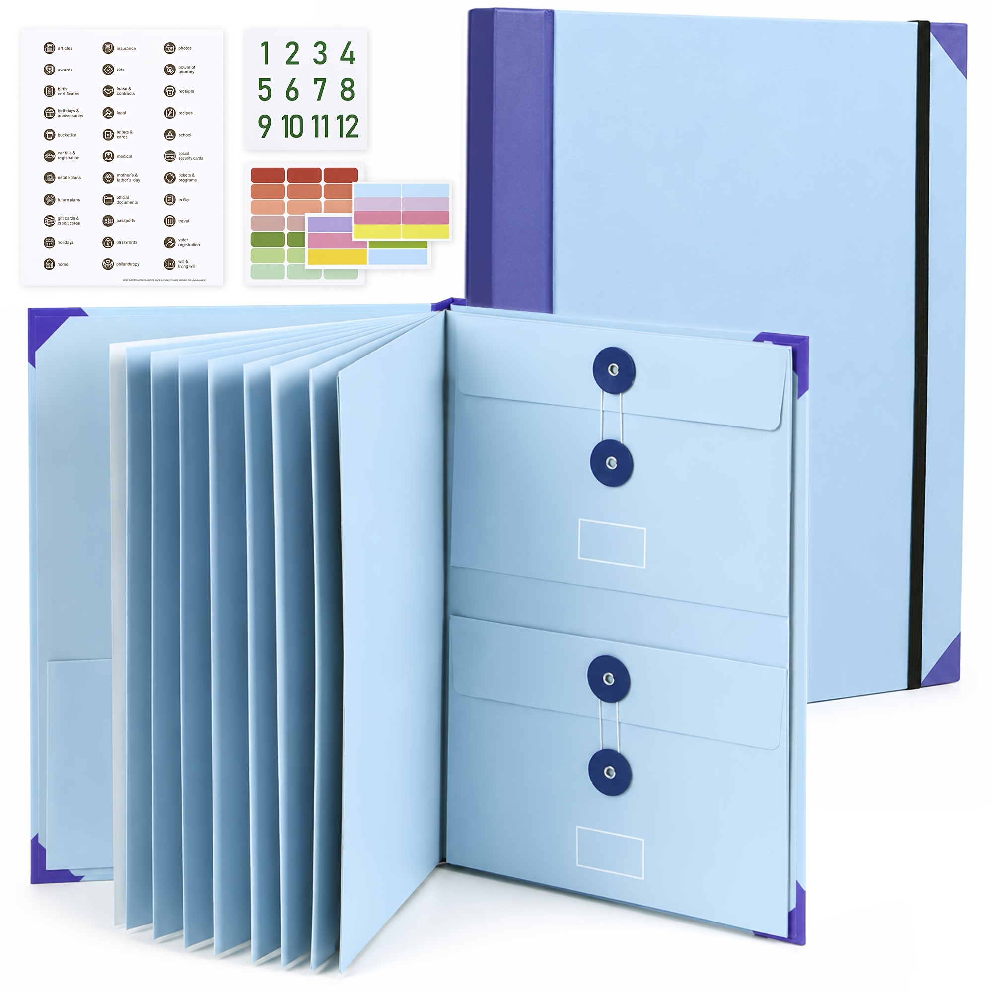 TEMU Brave Elk Important Document Organizer, Expanding Portfolio Binder With Multi-pockets, Emergency File Folder For Home Legal Medical Papers,