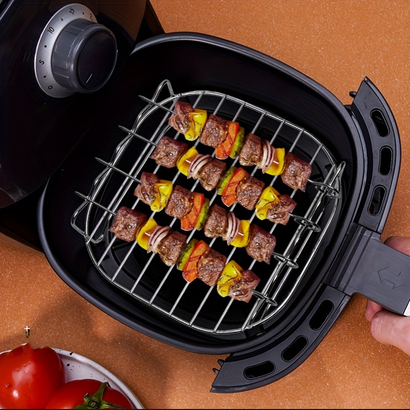 air fryer accessories grill mini   grill air fryer grill round grill stainless steel steam rack grill fish rack bread rack fryer accessories tools details 10