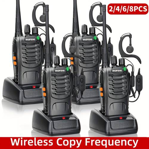 2 4 6 8pcs walkie talkie 2 4 6 8pack portable walkie talkies 16 channels rechargeable handheld long range for adults with earpieces outdoor equipment supports camping hiking hunting