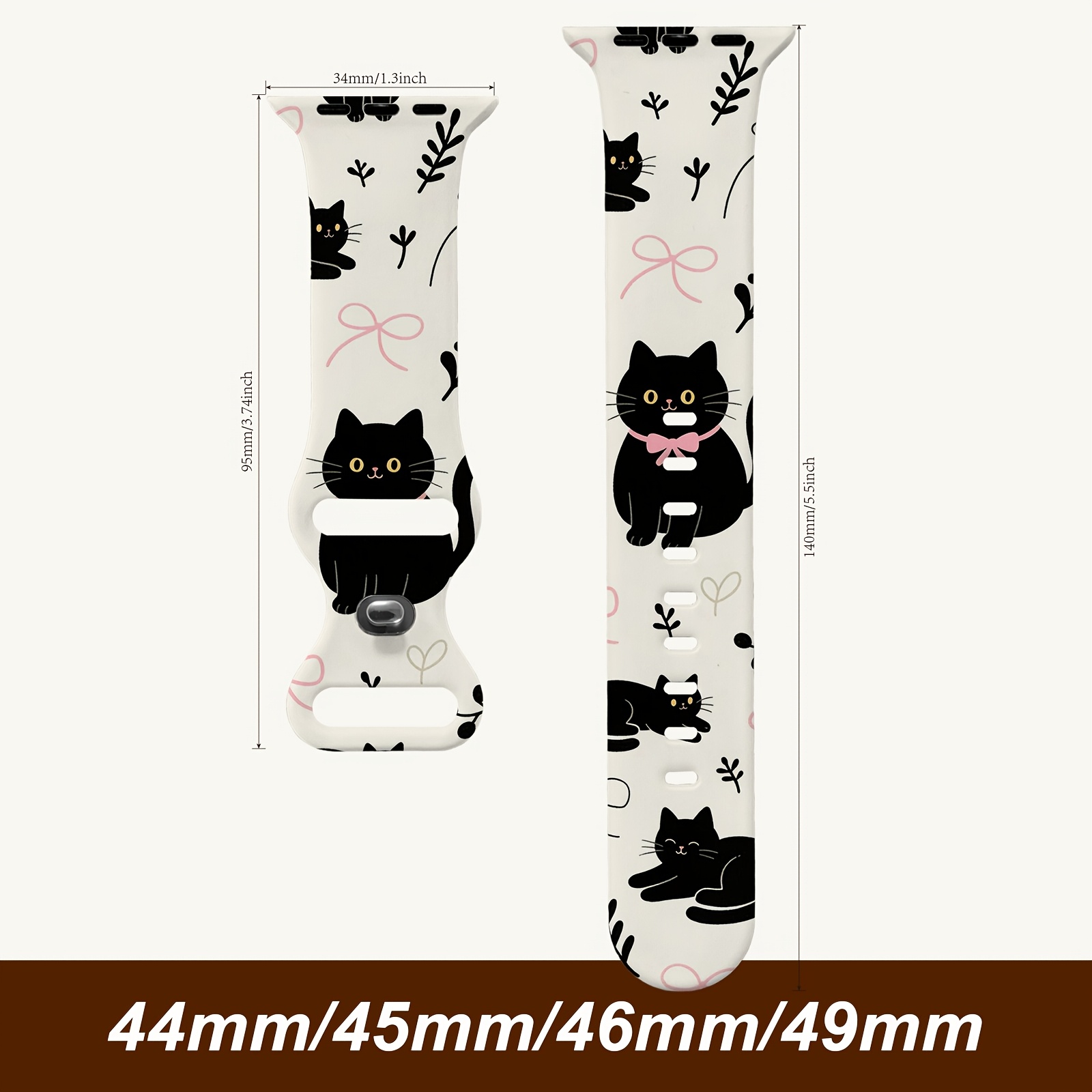 TEMU Floral Band Compatible With Watch Bands 38mm 40mm 41mm 42mm 44mm 45mm 49mm For Women Men Gifts Fancy Dressy Cute Flower Pattern Soft Wristband