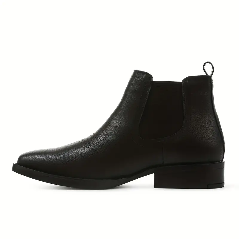 mens slip chelsea boots thick heel square toe brown formal - Temu mens slip chelsea boots thick heel square toe brown formal - Temu