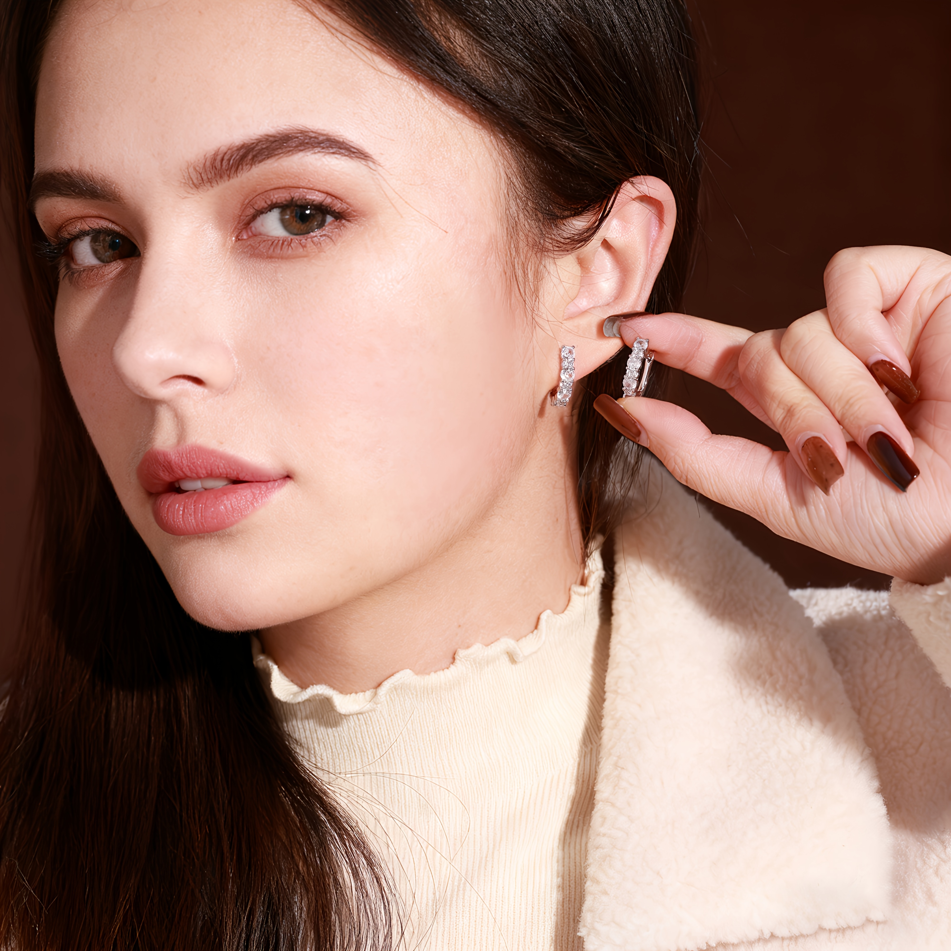 925 Silver Women'S Moissanite Earrings, High-End Luxurious Jewelry, Elegant And Sexy, Trendy Fashion, Perfect for Christmas, Valentine'S Day, Holiday Gifts, And Birthday Presents, Comes with Exquisite Gift Packaging.