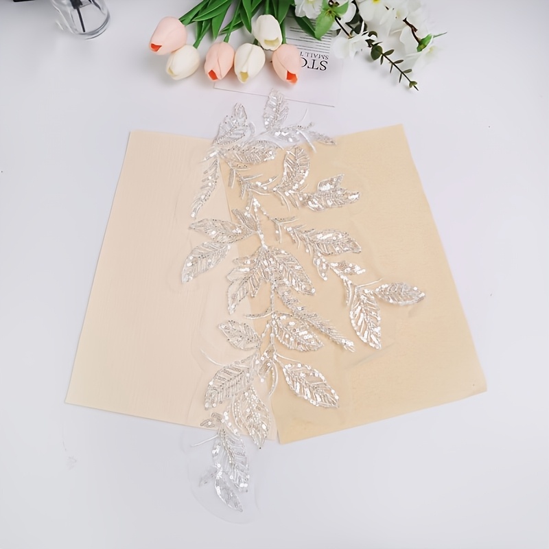 BNH5399 New Color Sequins Embroidered Leaves for Dresses