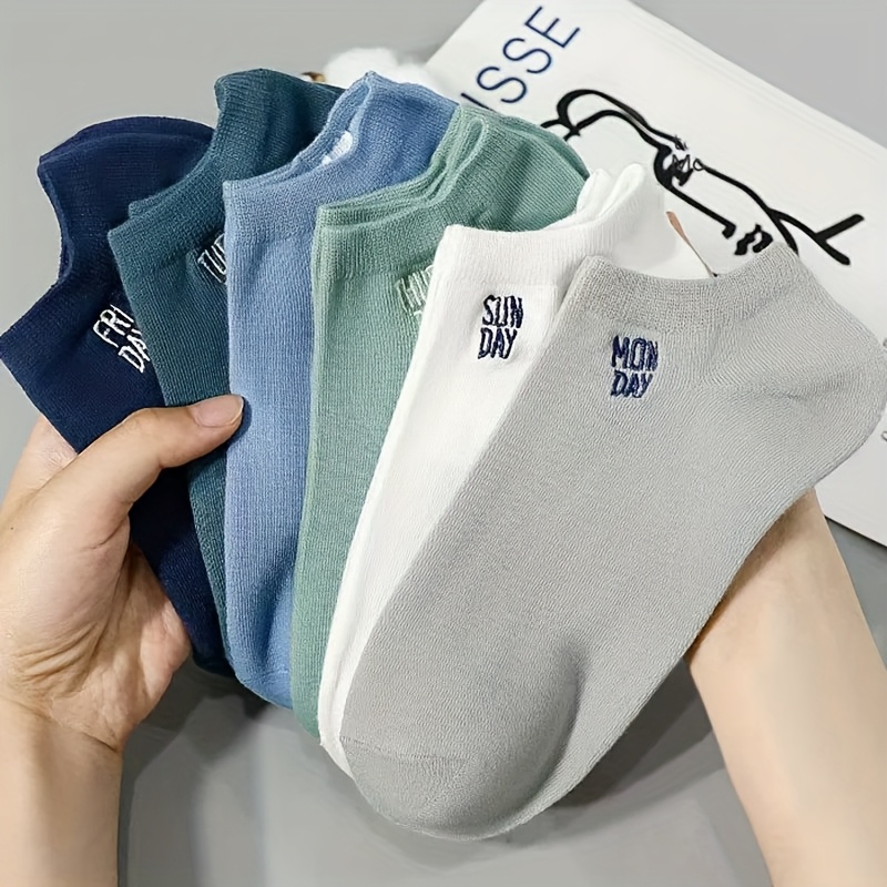 TEMU 6 Pairs Of Men's Low-cut Socks, Stylish And Easy, Designed For Sweat Absorption. Comfortable And Breathable Thin Socks Are And Outdoor Wear,
