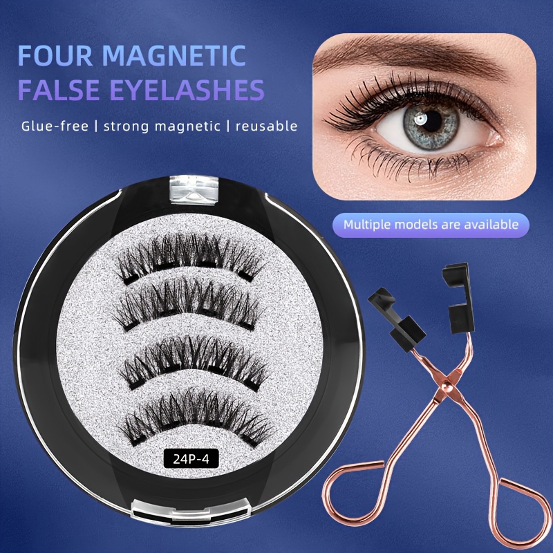 

Magnetic False Eyelashes Set, Natural Look, Glue-free With Strong Magnets, Reusable Fake Lashes With Applicator, Safe For Pregnancy Use