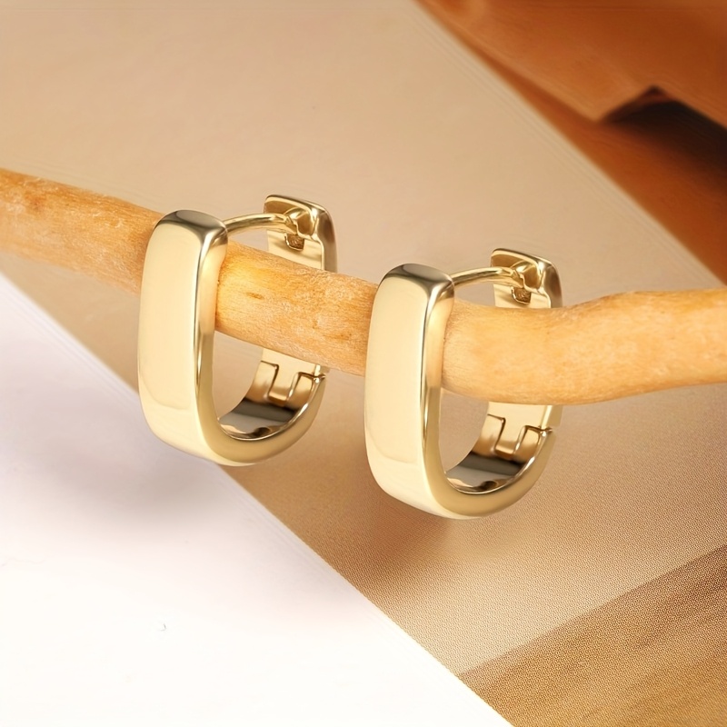 E-shop 1 Paar elegante und minimalistische breite U-förmige Kupferohrringe, hochwertige Schmuckstücke, geeignet für Damen, für tägliche und