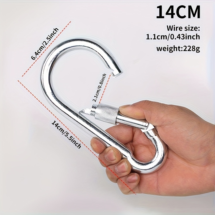 TEMU Super Large Stainless Steel Lock Hook For Camping, Keychains, Swings And Fishing Beds