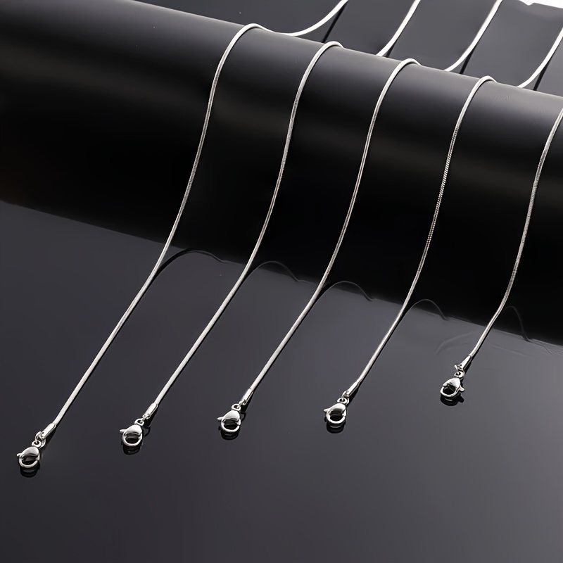 Unisex 1mm Round Snake Bone Chain Necklace, Woven Texture
