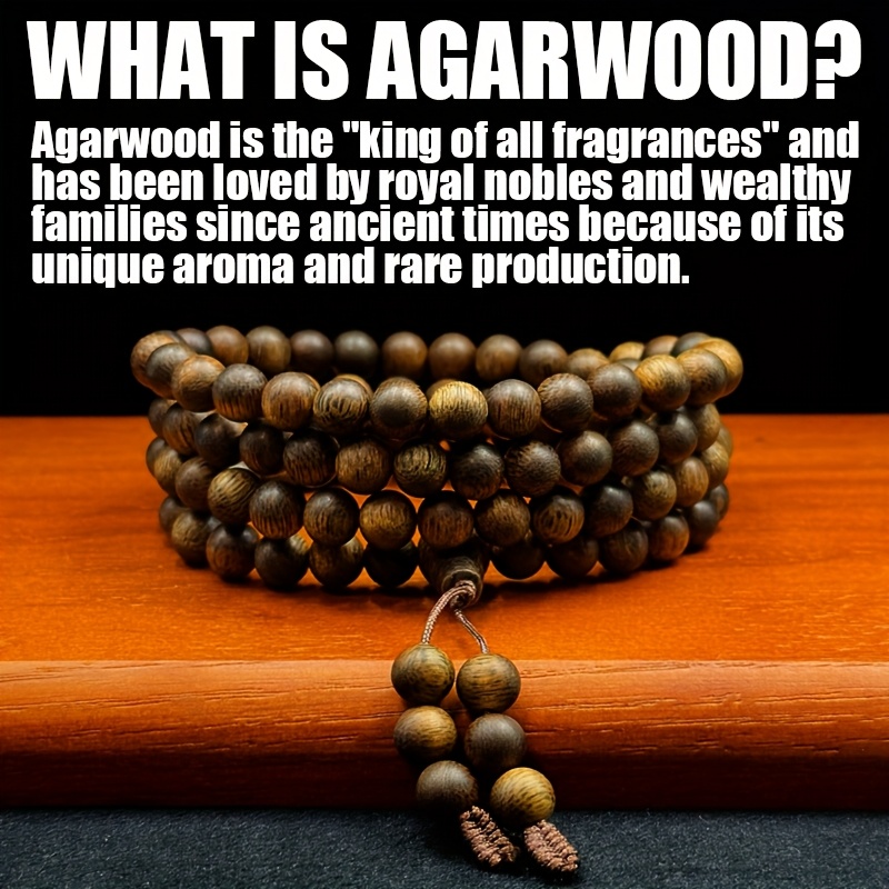 

0.6cm108pcs Chinese Agarwood Natural Bracelet Necklace Beads Rosary Bracelet Wooden Jewelry Temple Men And Women Fashion Gift, Quality: Fully Underwater Level