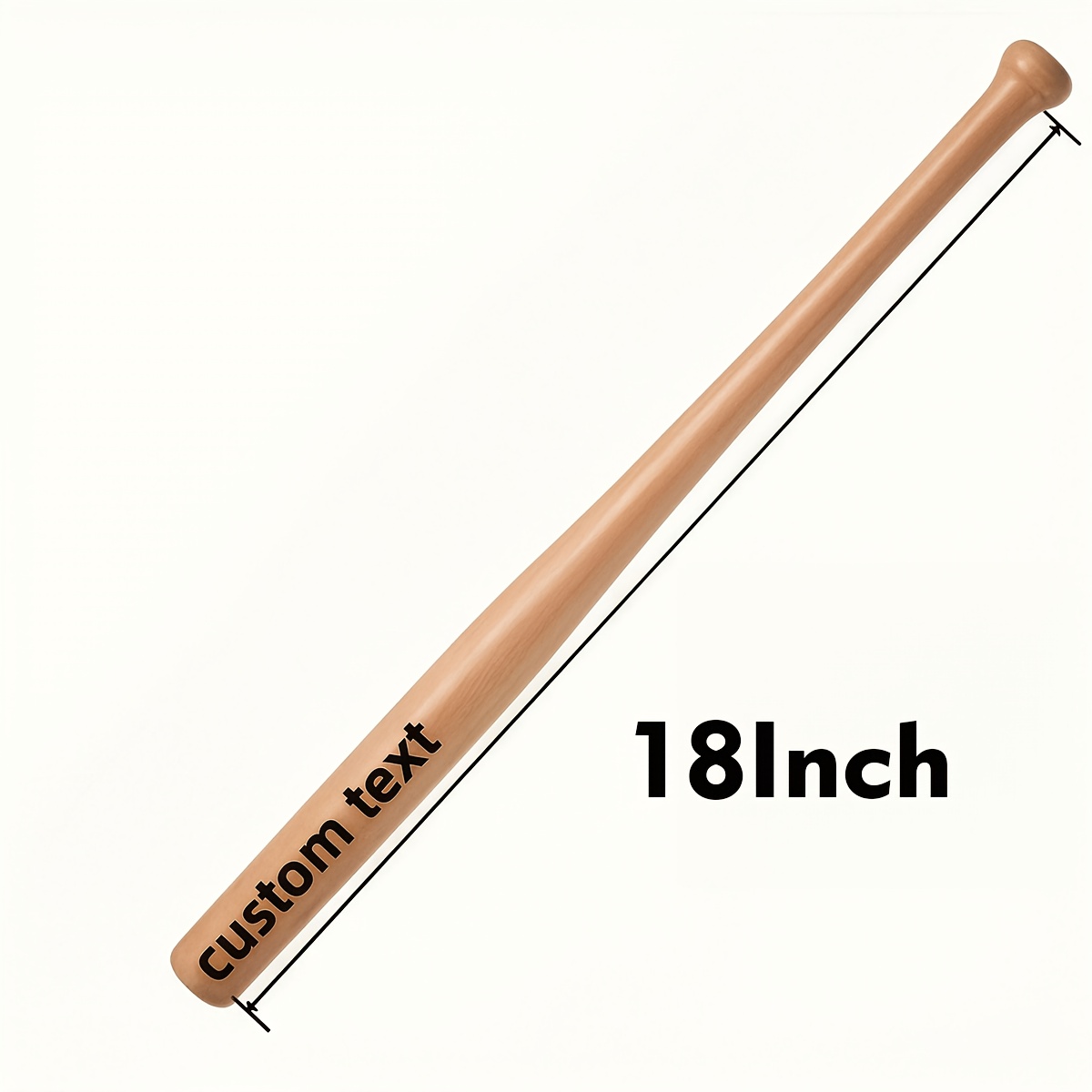 TEMU Custom Name Solid Wood Baseball Bat - 18-inch Size, With Personalized Laser Engraved Name/text