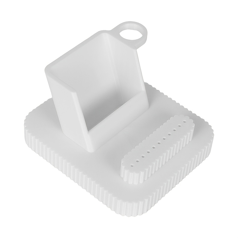 TEMU 1pc 3-in-1 Storage Box, White Nail Drill Bit Shelf, Can Hold 11 Nail Drill Bits, Suitable For Home, Nail Salon, And Nail Technician Use - No