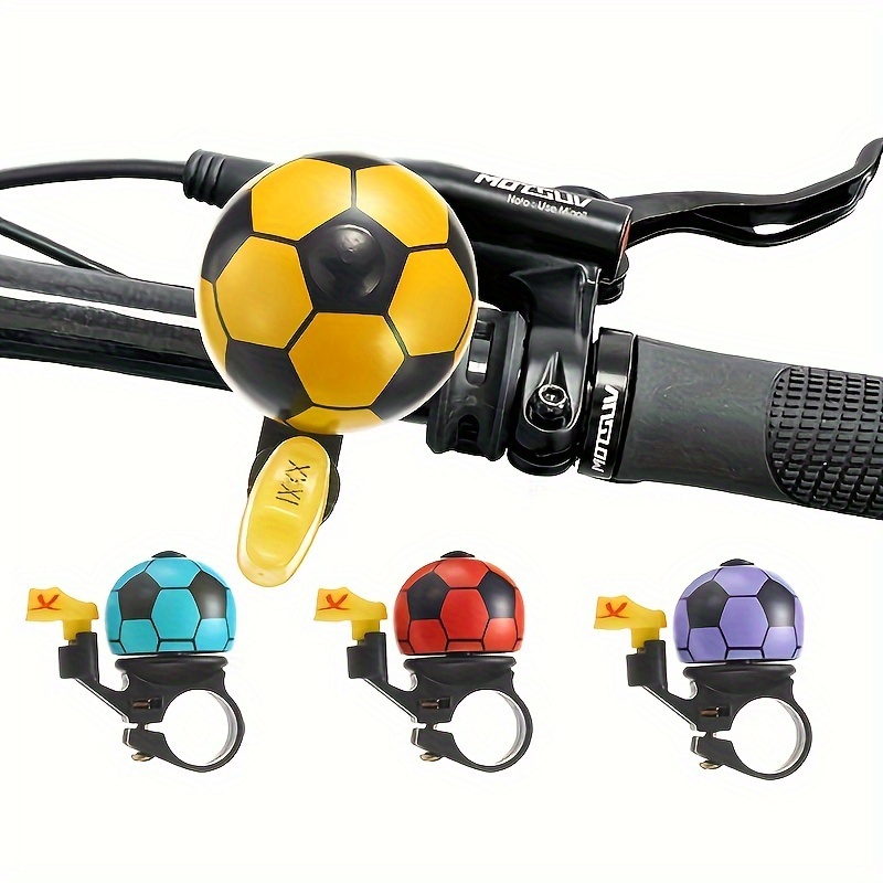 

Sonnette de vélo design football à couleurs assorties, diamètre de 2.56 pouces, son et fort pour VTT/vélos de route, accessoires de cyclisme universels