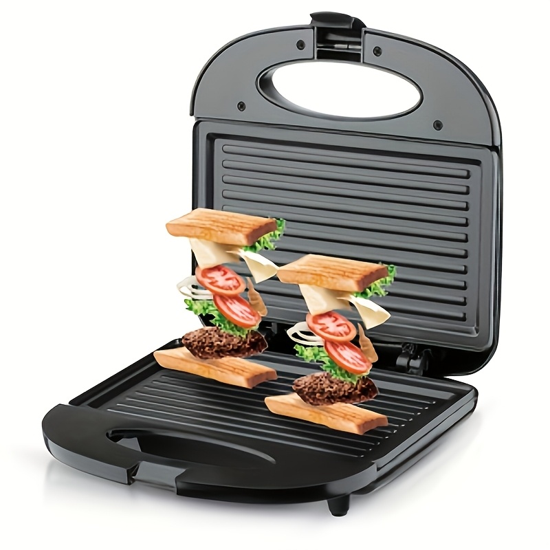 TEMU Nirva 750w Electric Sandwich Maker & , Fast 90-second Preheating, Double-sided Heating Plates, Wipe-clean Coating, Indicator Lights For Easy