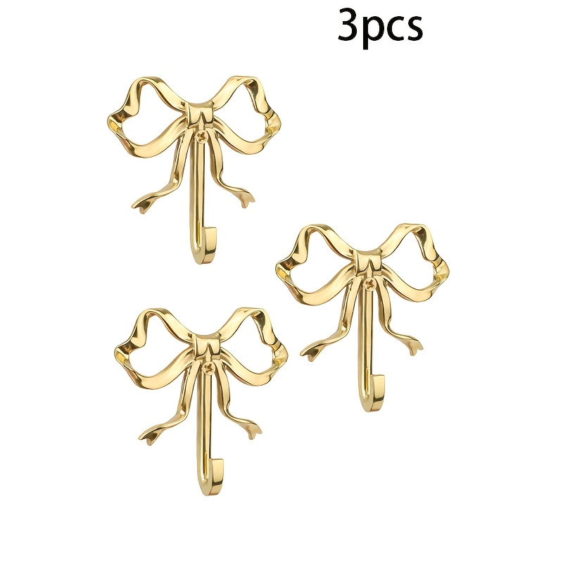 TEMU 3 stuks Strik Haakjes, Leuke Vlinder Muurhaken, Gouden Jas Houder