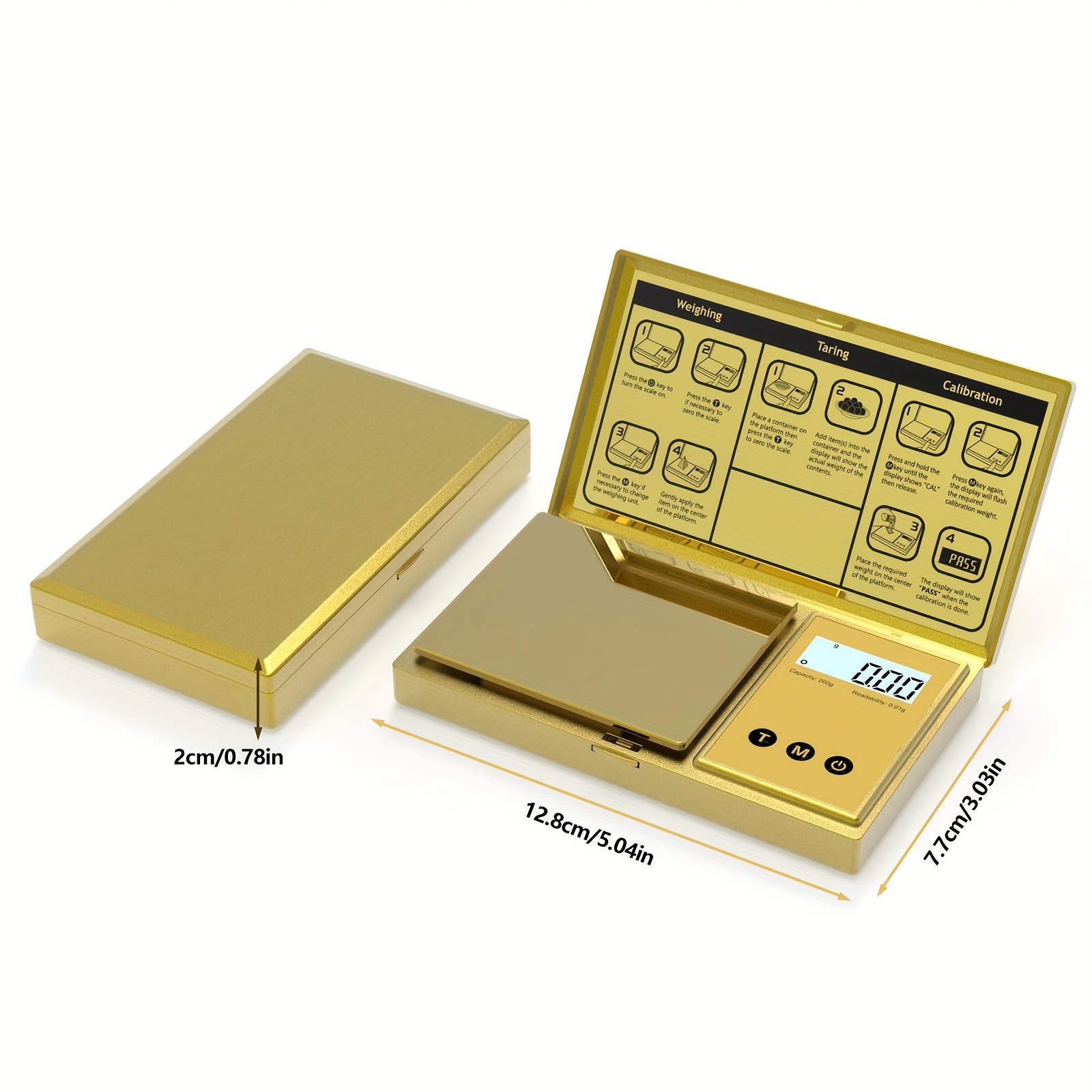Digital Pocket Scale with LCD Backlit Display, 200g Precision