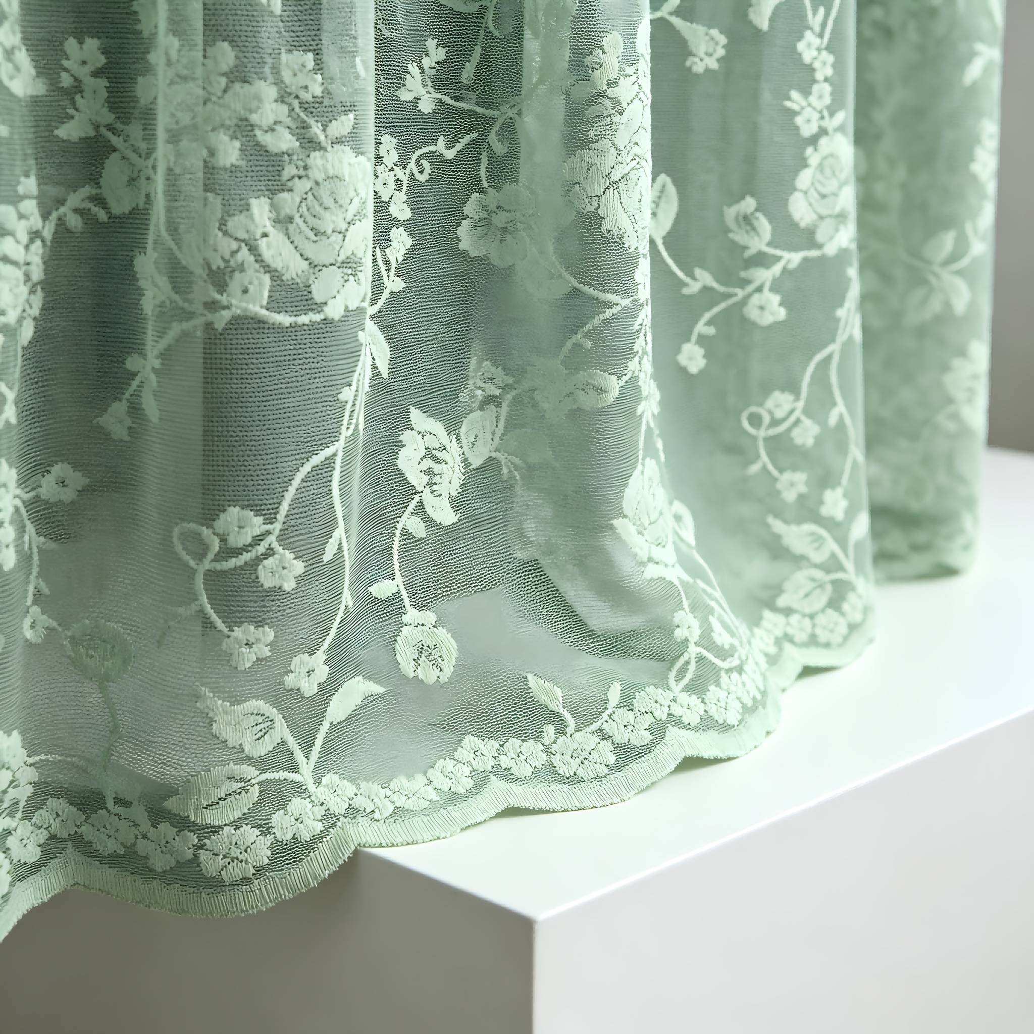 TEMU French Country Short Curtain Semi-sheer Kitchen Coffee Curtain Living Room Bedroom Short Curtains Tulle Bay Window Cabinet Shade Home Decor