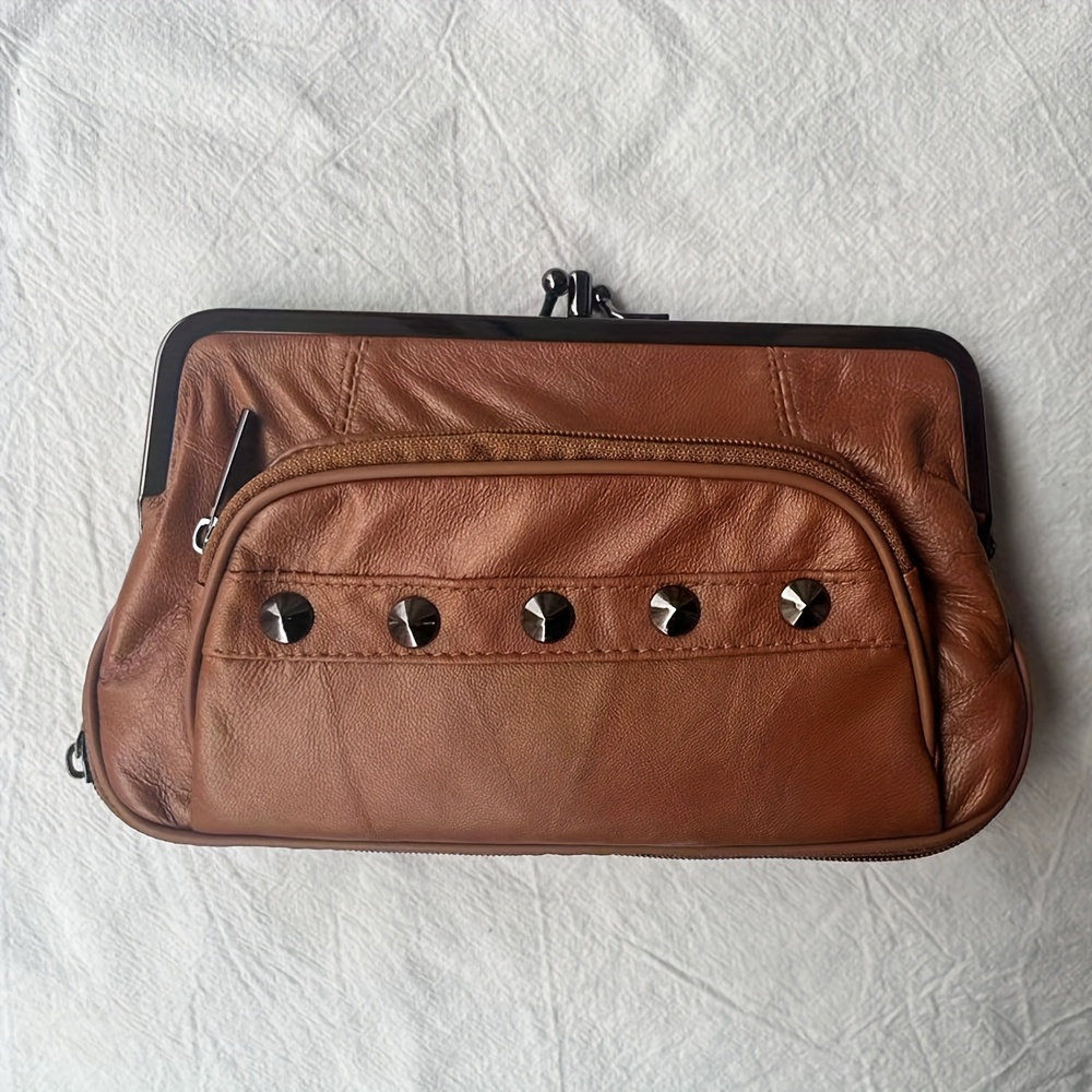 Small Coin Purse Made Of Sheepskin, Holder With Quality Rivets, Perfect