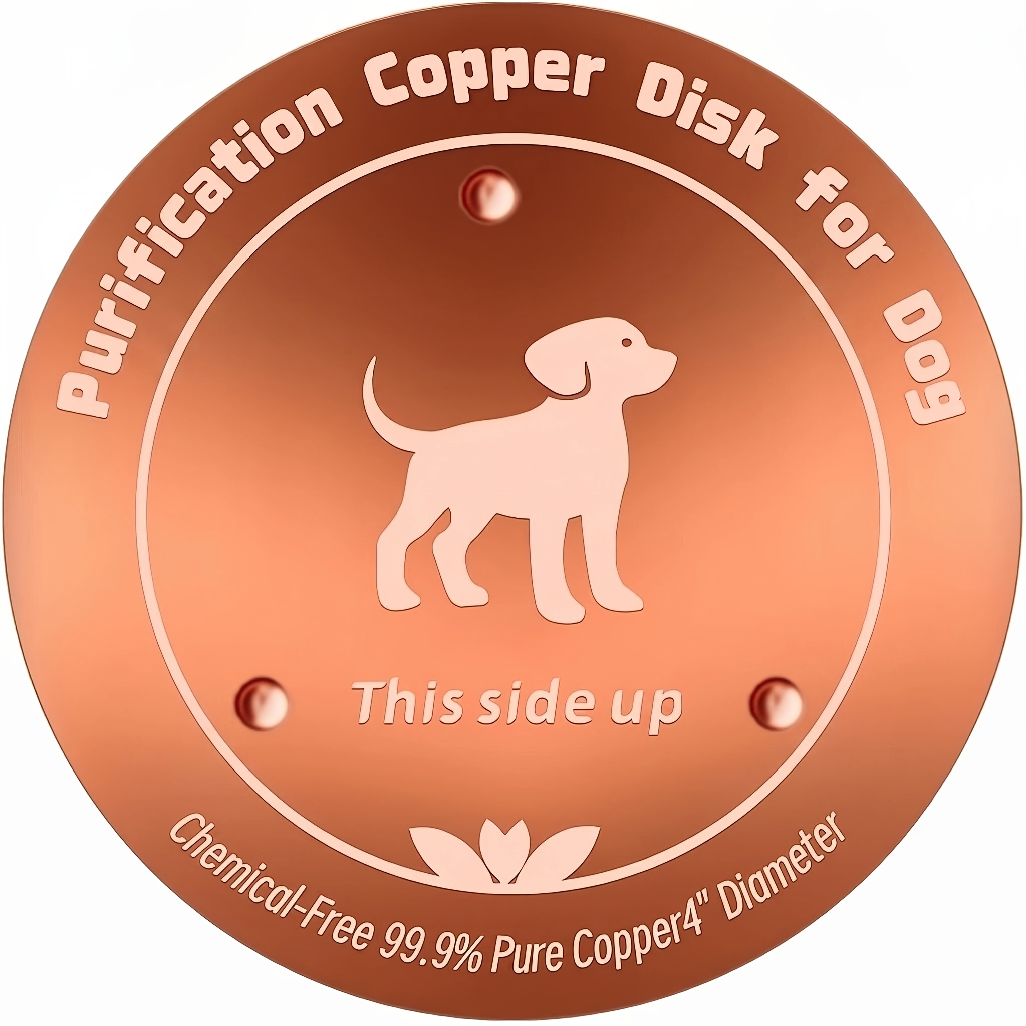 TEMU 4" Copper Pet Water Purifier Disk Universal, 99.9% Pure Copper Water Purification Disk For Pets Dogs Cats Cows Chickens Prevention Reusable, For