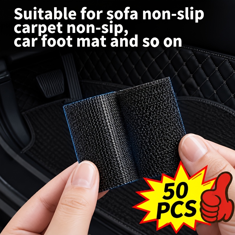Image of 50pcs/25 Pairs Strong Nylon Self-adhesive Cable Ties Special Self-adhesive Tape For Floor Mats High Scratch- Durable Vehicle Interior Modification/office Home Diy Essential