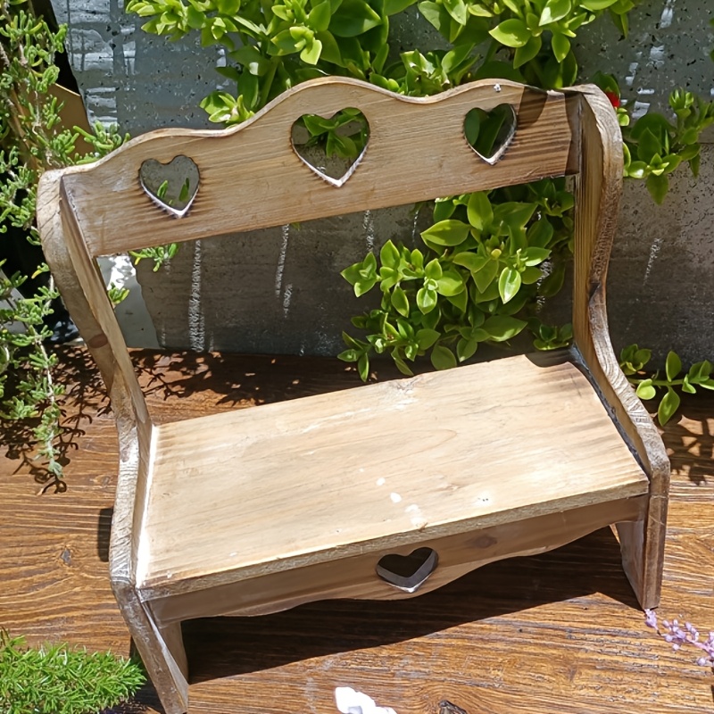   solid   back chair and plant stand tabletop gardening decor