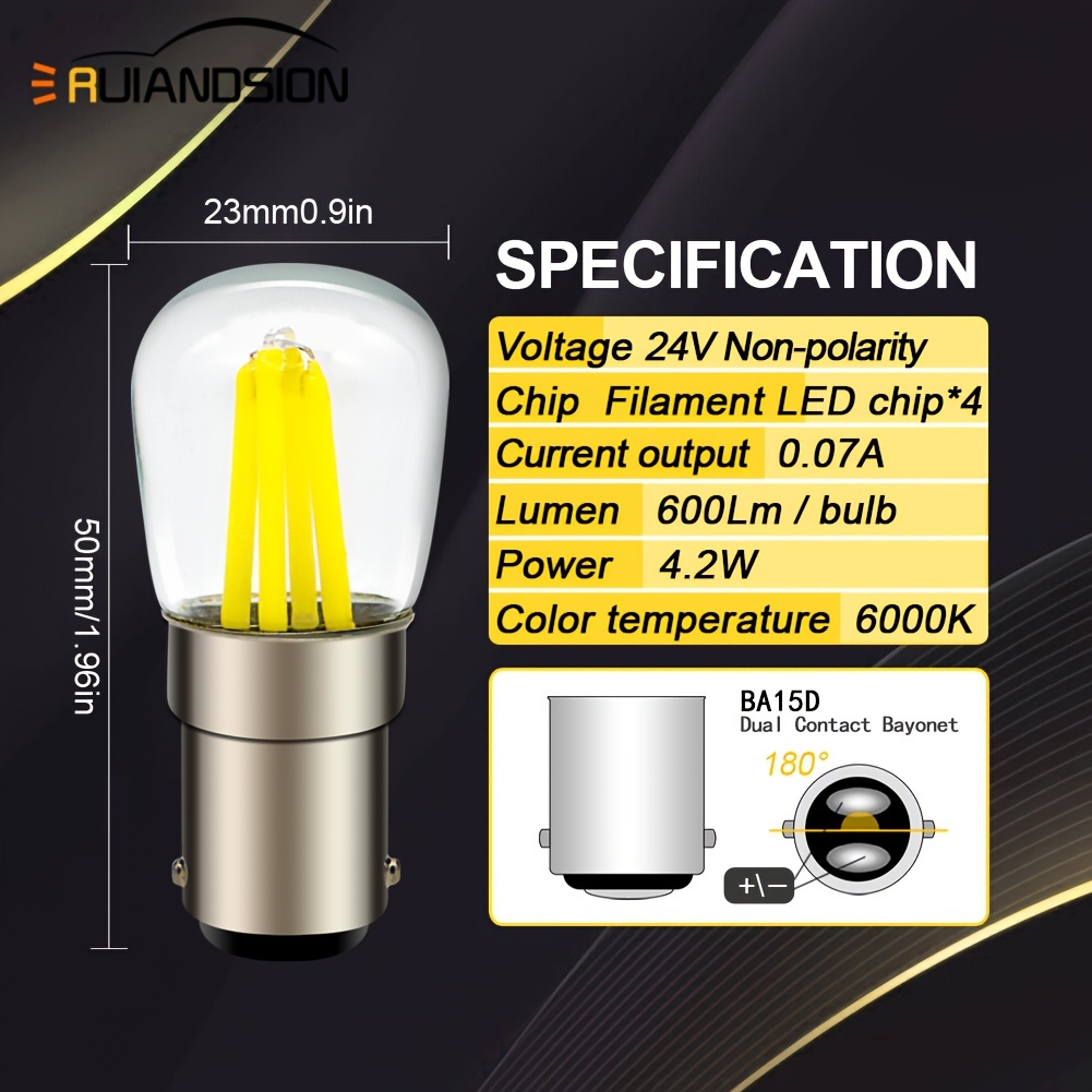 Led Bulb Ruiandsion Ba15d 24v Ac 1130 1142 1176 Led Chips Temu