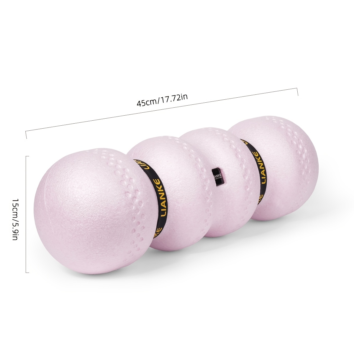 TEMU Pink Epp Four-headed Yoga Pillar Fitness Roller With Reinforced Grooved Design To Help Tension In The Back, , And Legs, And Assist With