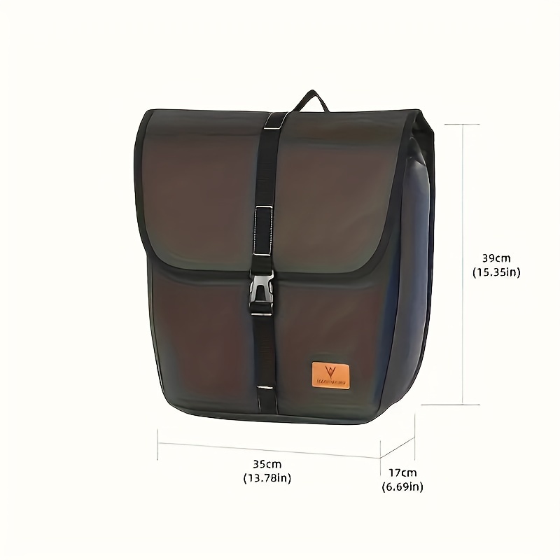 2pcs heavy duty pvc mountain bike saddlebags waterproof dustproof cycling panniers for commuting and long trips fits both sides of rear rack details 4