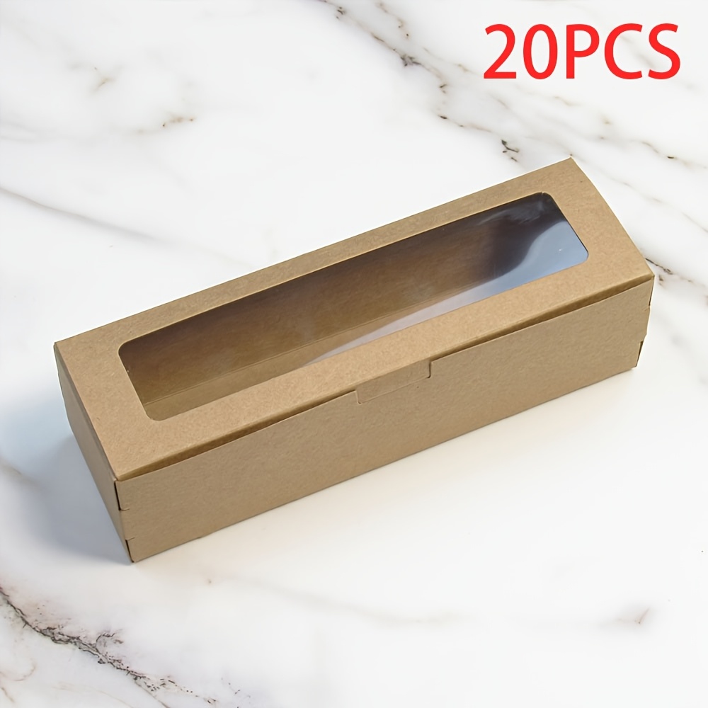 TEMU 20pcs Macaron Packaging Boxes With Flip Windows, Brown Biscuit Candy Boxes, Restaurant Gift Boxes, Chocolate Gift Boxes, Holiday Gift Boxes,