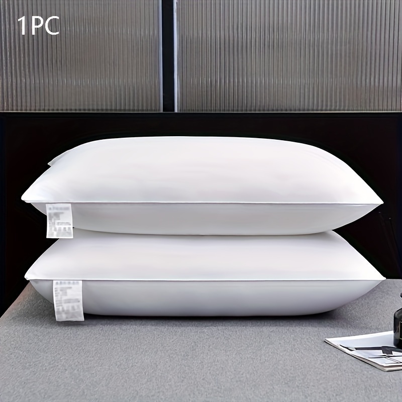 1pc standard size low pillow for sleeping 48x74cm soft polyester fill     for side back sleepers multipurpose bed pillow for dorm living room single bed white side sleeper pillow dorm room bedding simple pillowcase smooth pillowcase