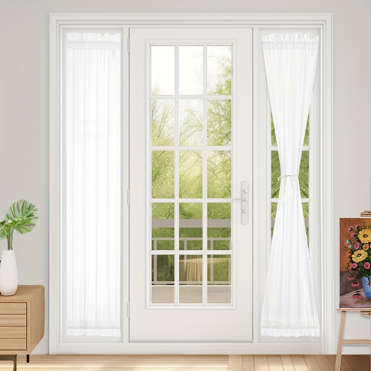 HOEIDEAS Cortina De Puerta Francesa Verde Salvia, Cortinas De Puerta