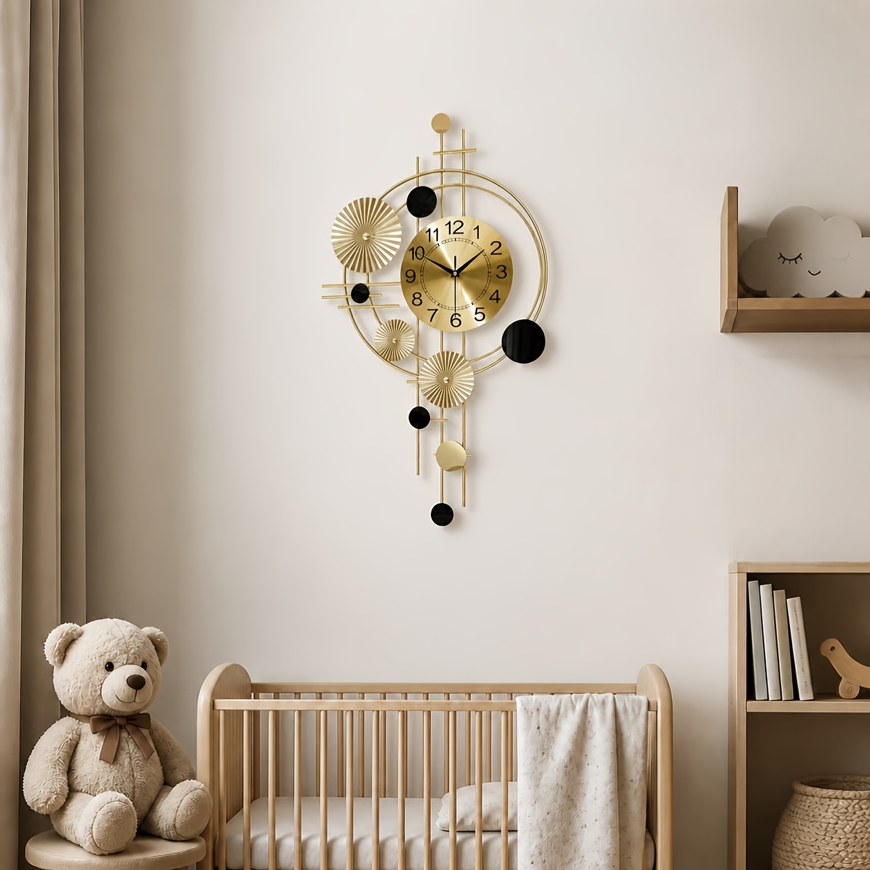 Modern Nordic Wall Clock, Silent Non-Ticking Minimalist Design