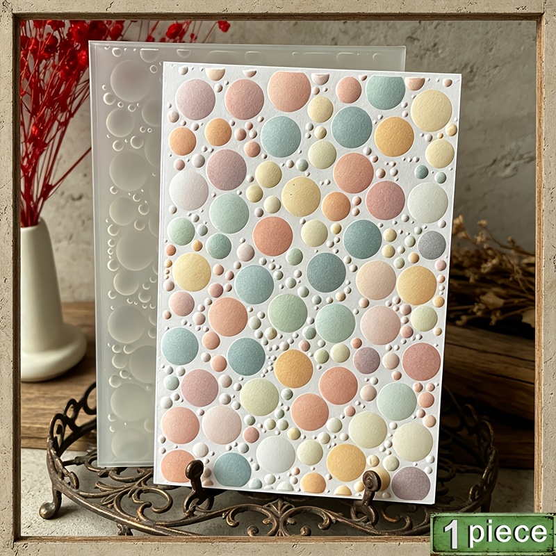 TEMU Embossing Folder, New Arrival, 'summer Theme - Rich Size Bubble Background', Suitable For Business Card Printing And Scrapbooking - Durable