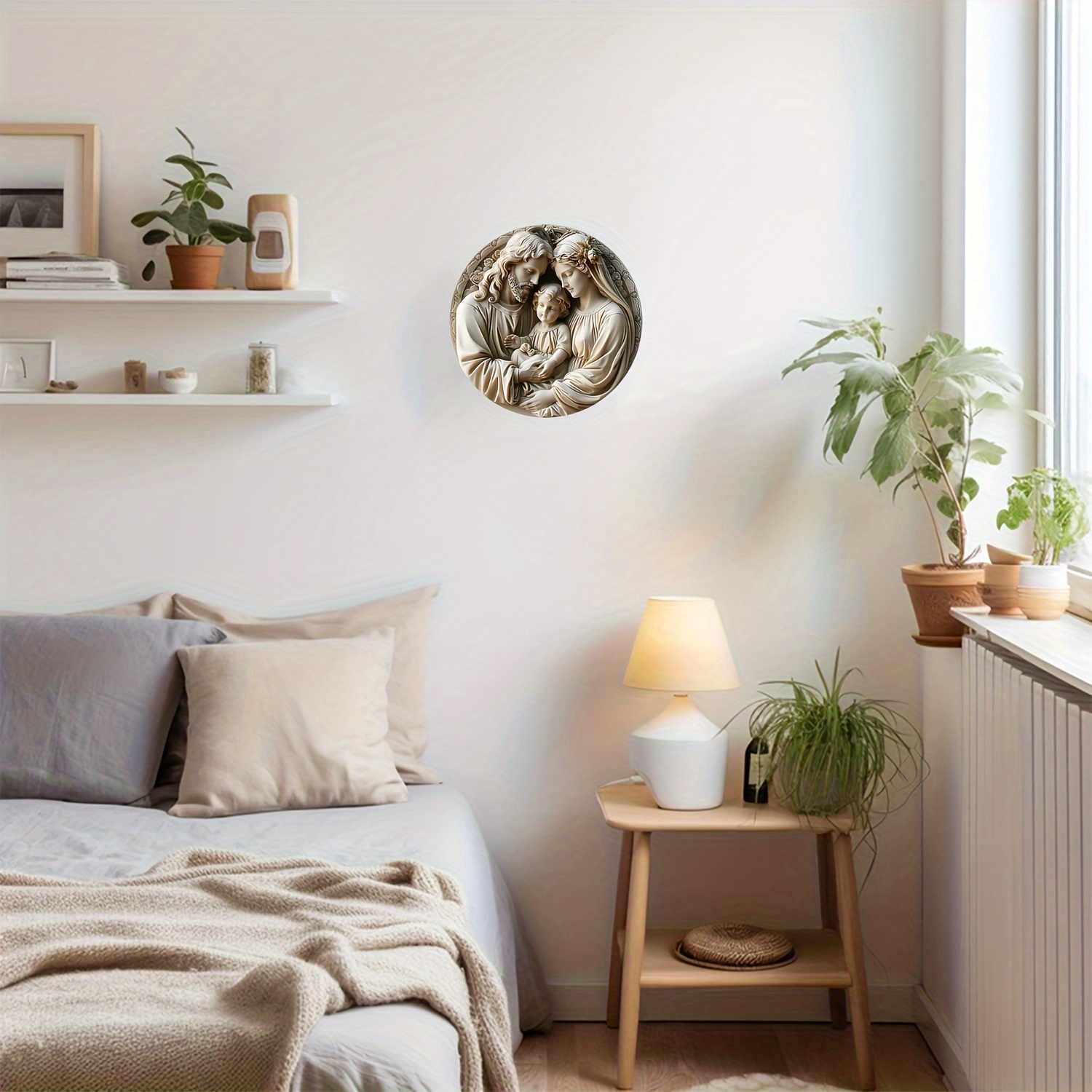  circular aluminum wall art 8x8 inch perfect for home office decor living room bathroom garage bar cafe details 6