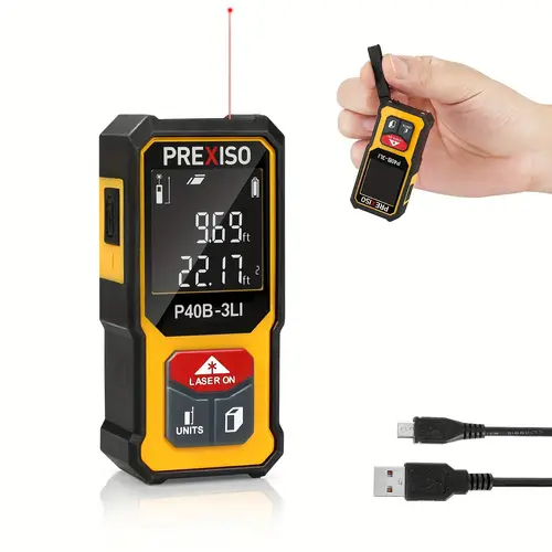mini laser distance meter 135ft 40m high rechargeable laser measure tool with pythagorean mode area volume multi unit conversion ft ft in for indoor outdoor use laser distance measure durable plastic body