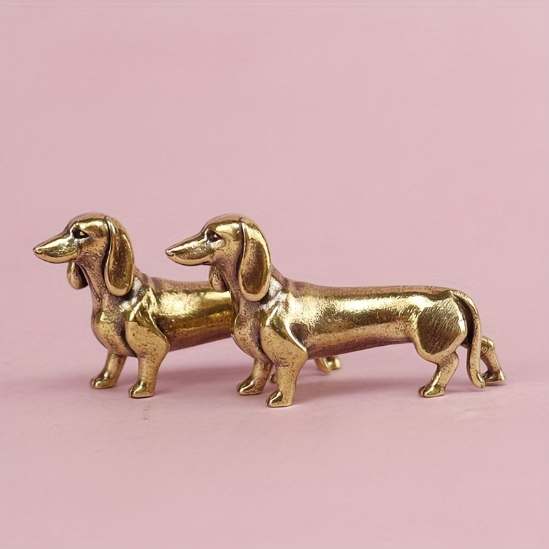 

1pc Brass Dog Figurine, Copper Decor For Pet , Computer , Collectible Art ,