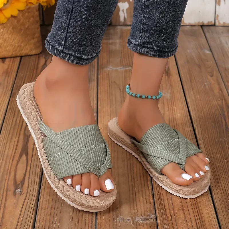 Sandales D'Été Femme Pieds Larges – Lavables, Antidérapantes, Séchage Rapide, Plates Et Confortables Pour Plage, Bain, Piscine