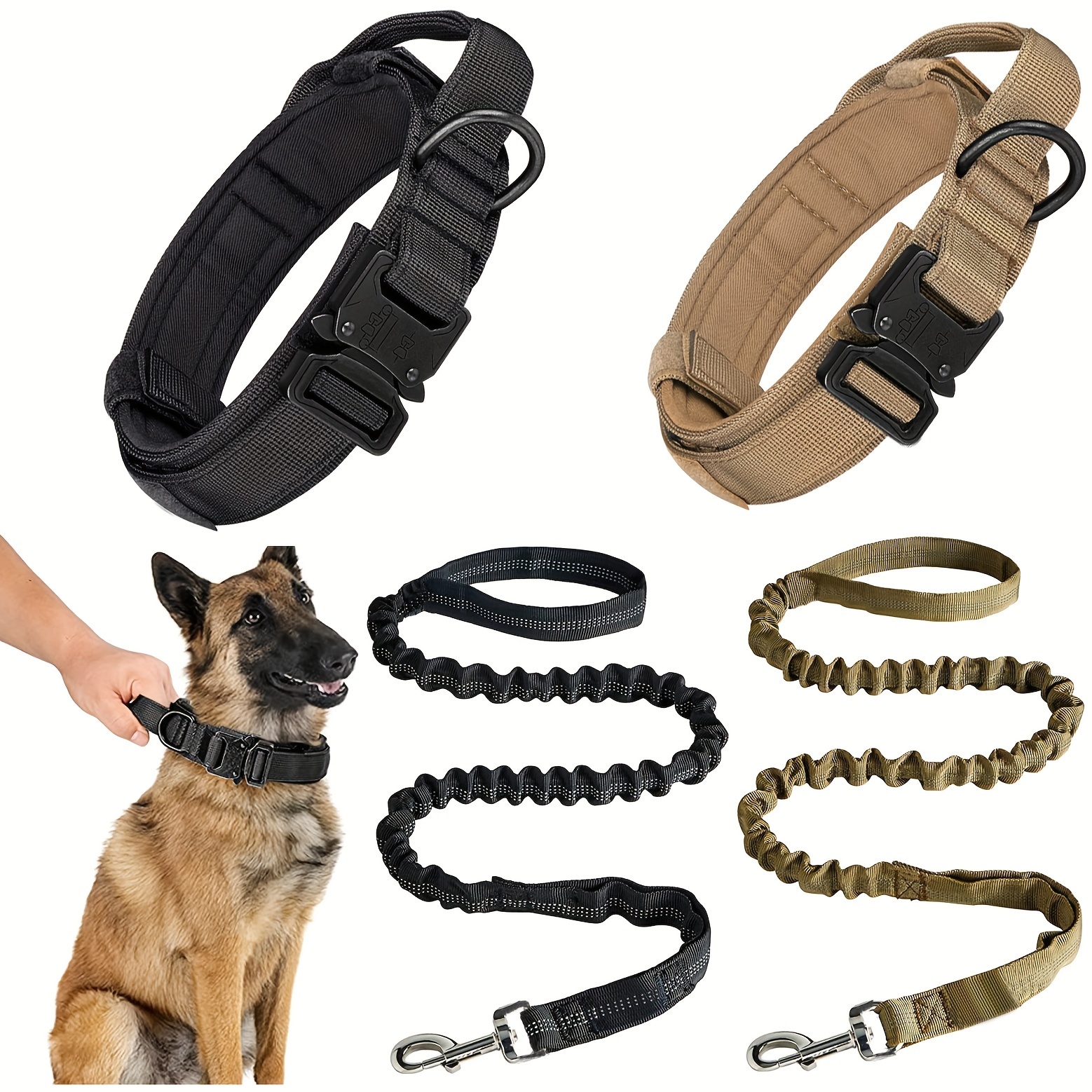 

Heavy-duty Military Tactical Dog Collar & Leash Set: Adjustable & Durable For All Sized Dog