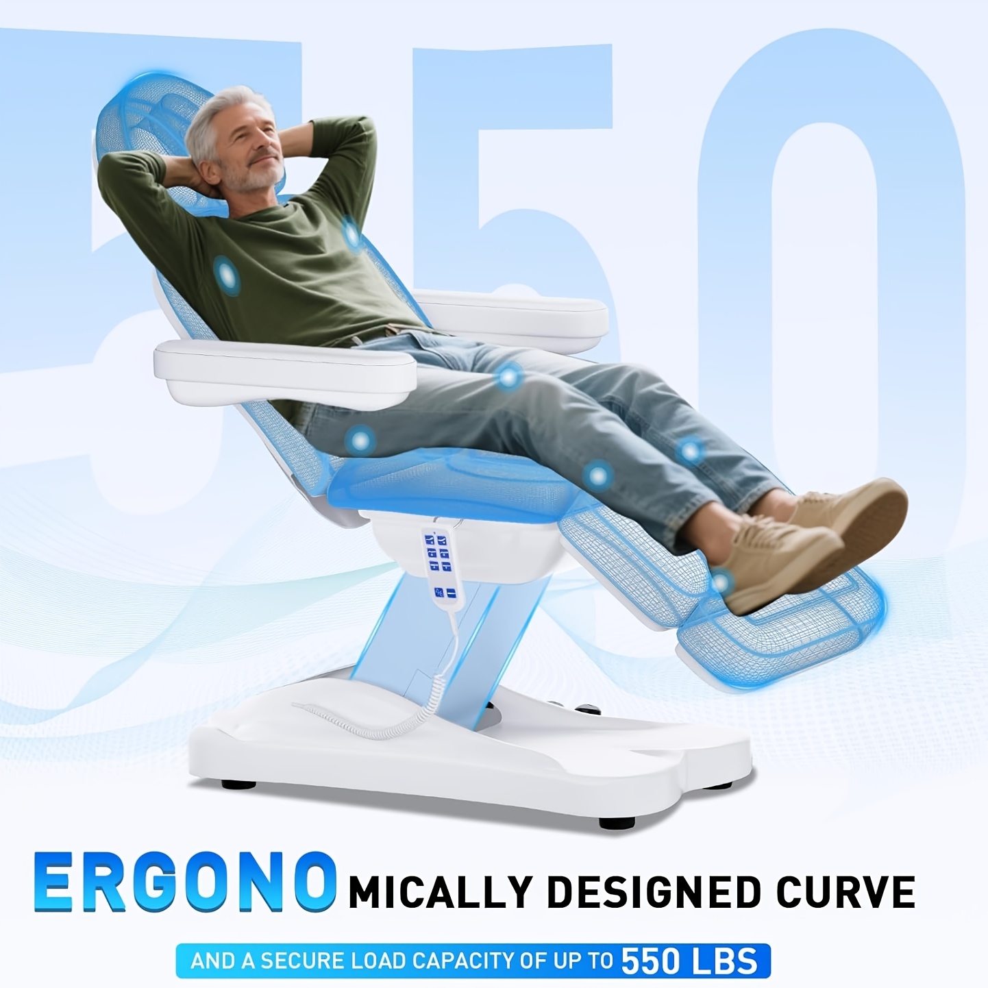 professional full massage bed with lifting device can hold 1500   professional adjustable facial bed   spa and waxing Product details 2